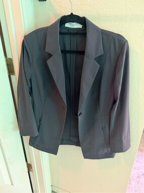 MM Lafleur Slate Gray Single-Button Notch Lapel Blazer